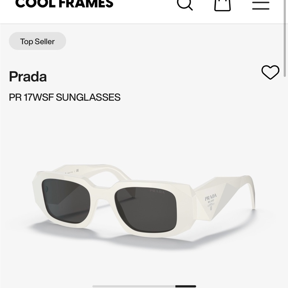 Prada Cream Rectangular Sunglasses - image 3